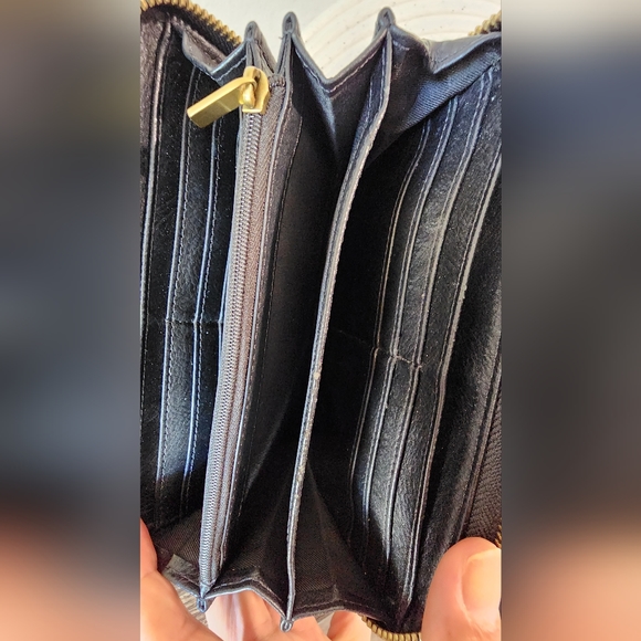 FOSSIL CLUTCH BLACK LEATHER WALLET - Picture 5 of 6
